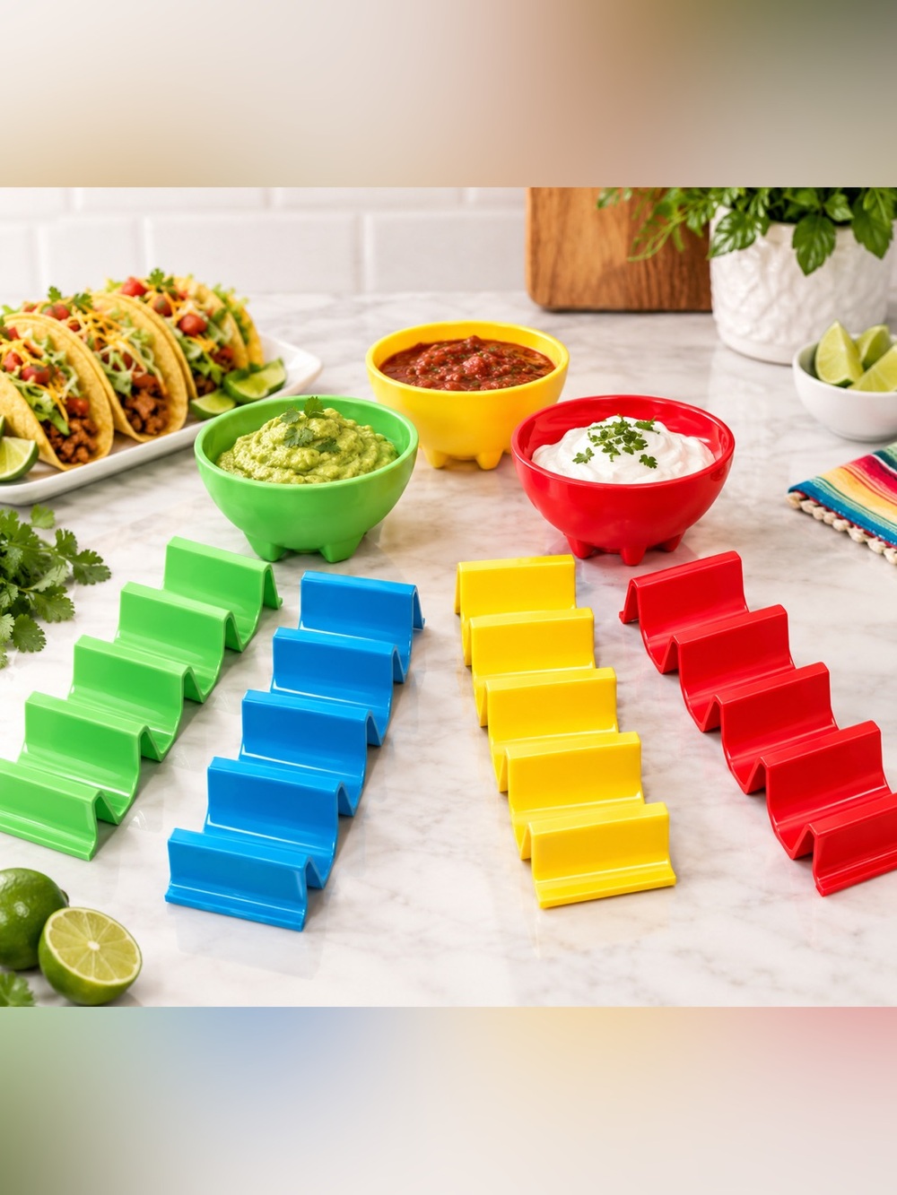🌸 Taco Holders and Salsa Bowl Set
